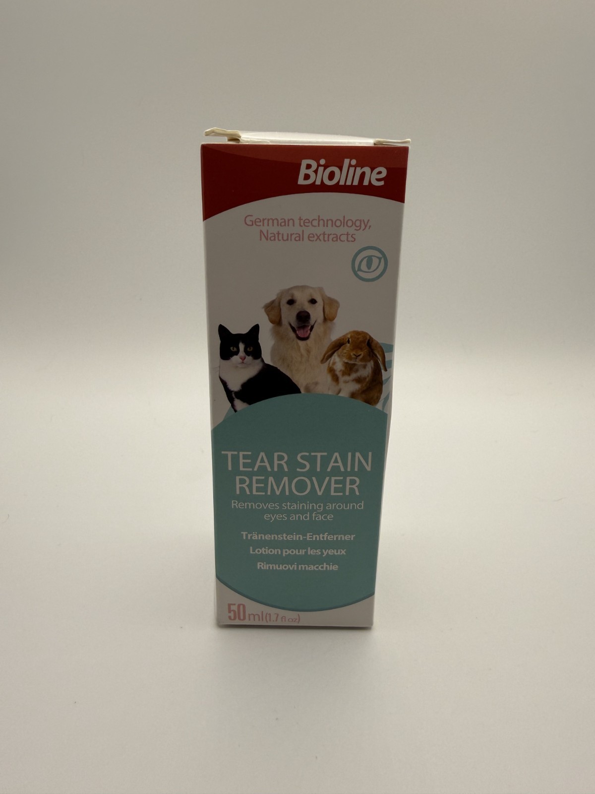Bioline Tear Stain Remover for Dogs & Cats 15 mL/ 1.7 fl. oz. – Brand New Sealed
