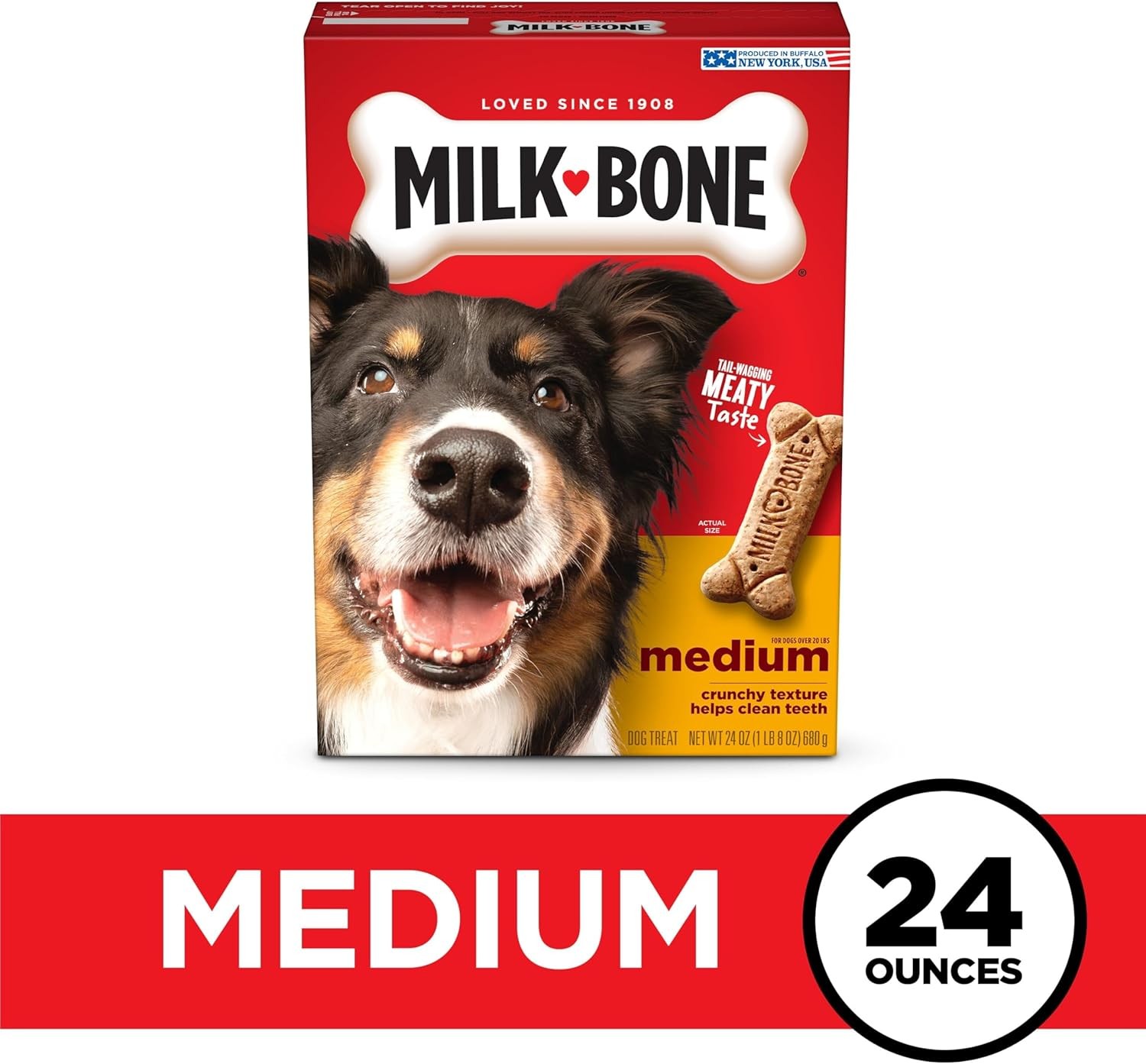 Milk-Bone Original Dog Treats Biscuits for Medium Dogs, 24 Ounces (Packaging May