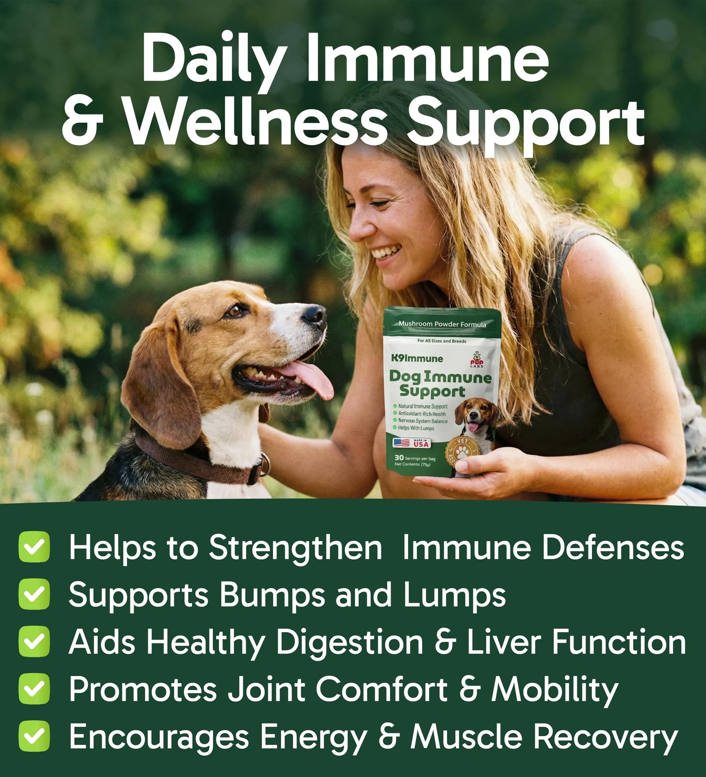 K9 Immune, All-Natural Mushroom Powder for Dogs for Immunity, Digestion, Join…
