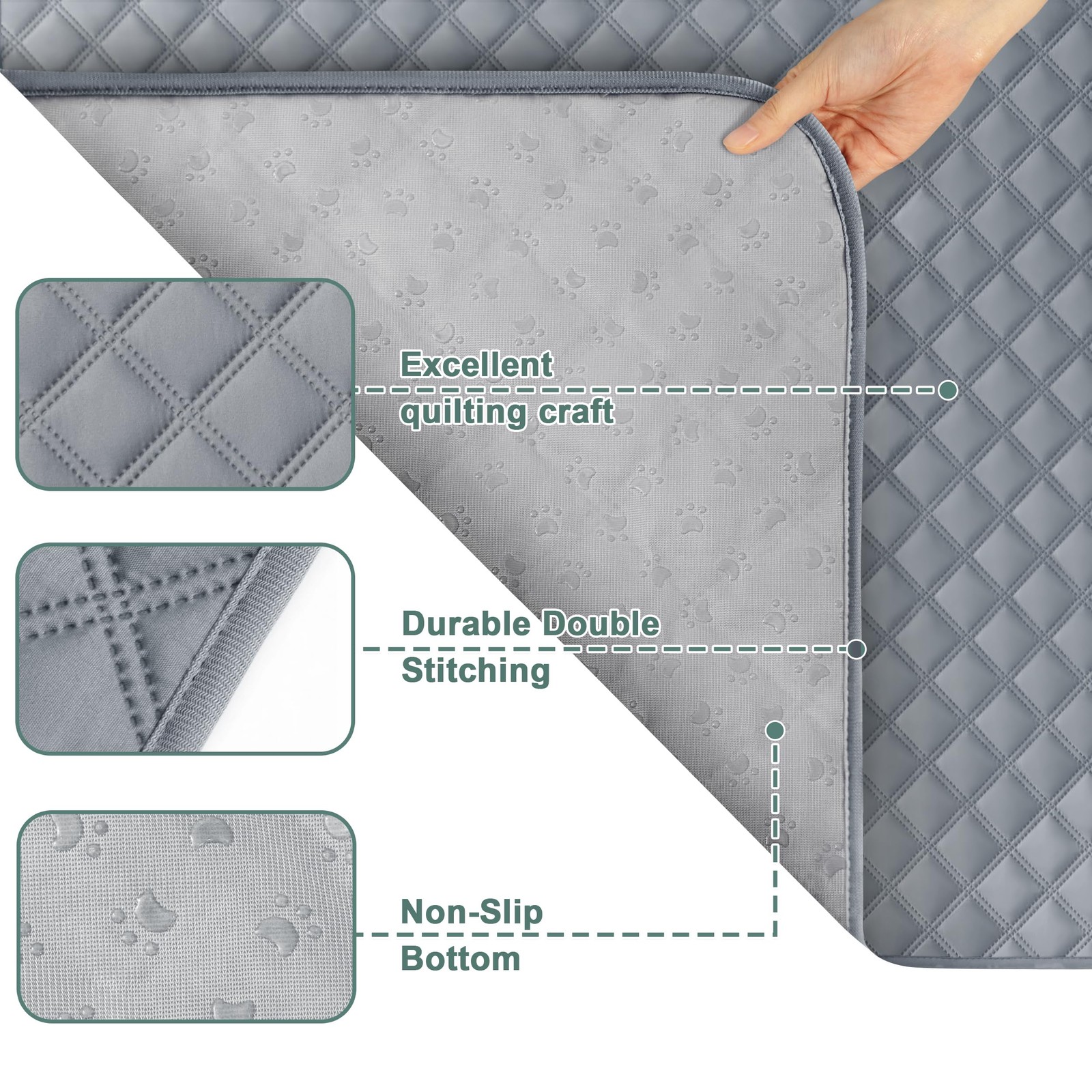 Reusable Washable Pee Pads for Dogs Large/Extra Large 36” x 41” 2 Pack, Abs…