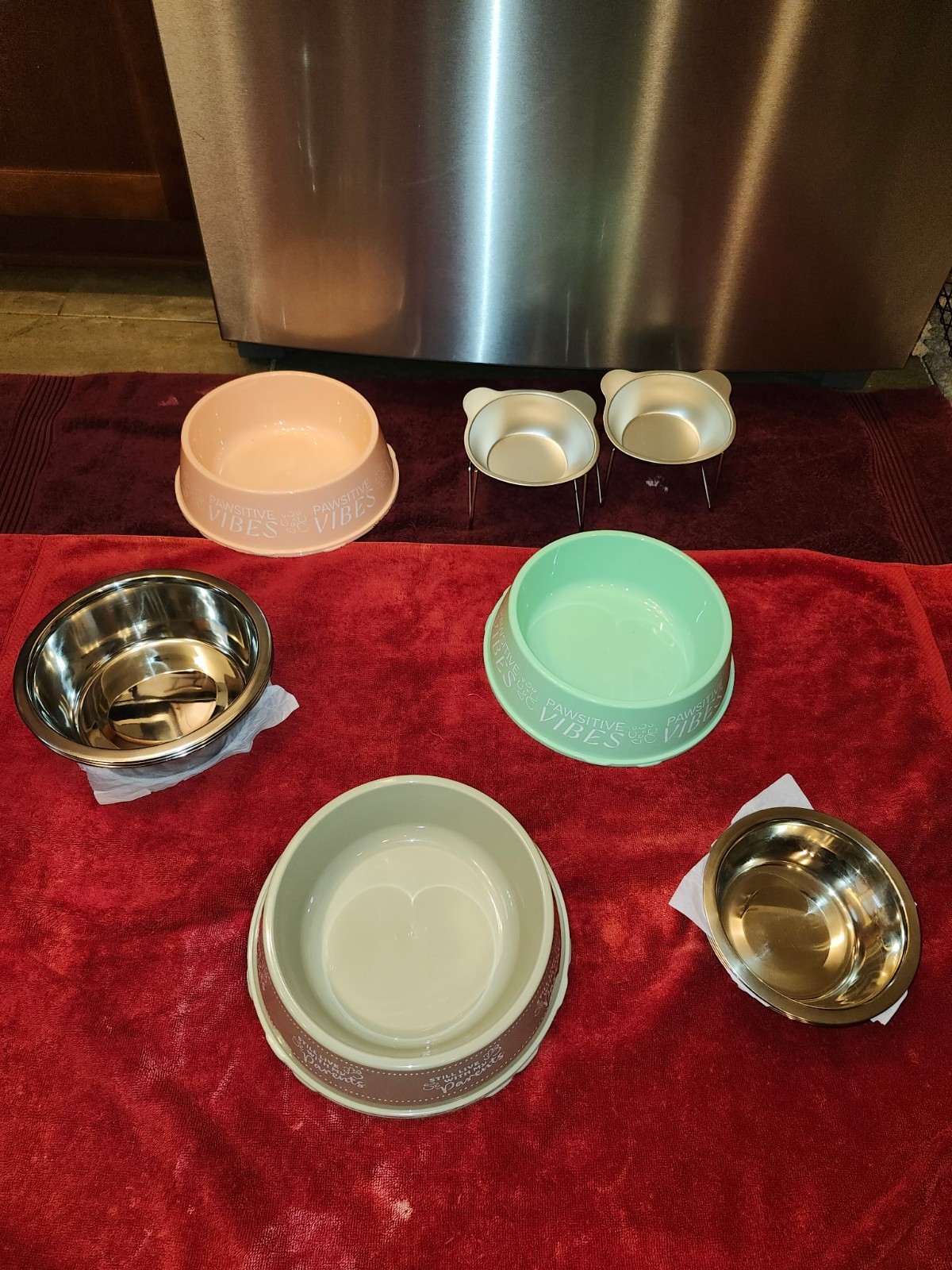 Pet Feeding Bowls. Set of 2. (Large, Small, Plastic or Elevated). FREE SHIPPING!