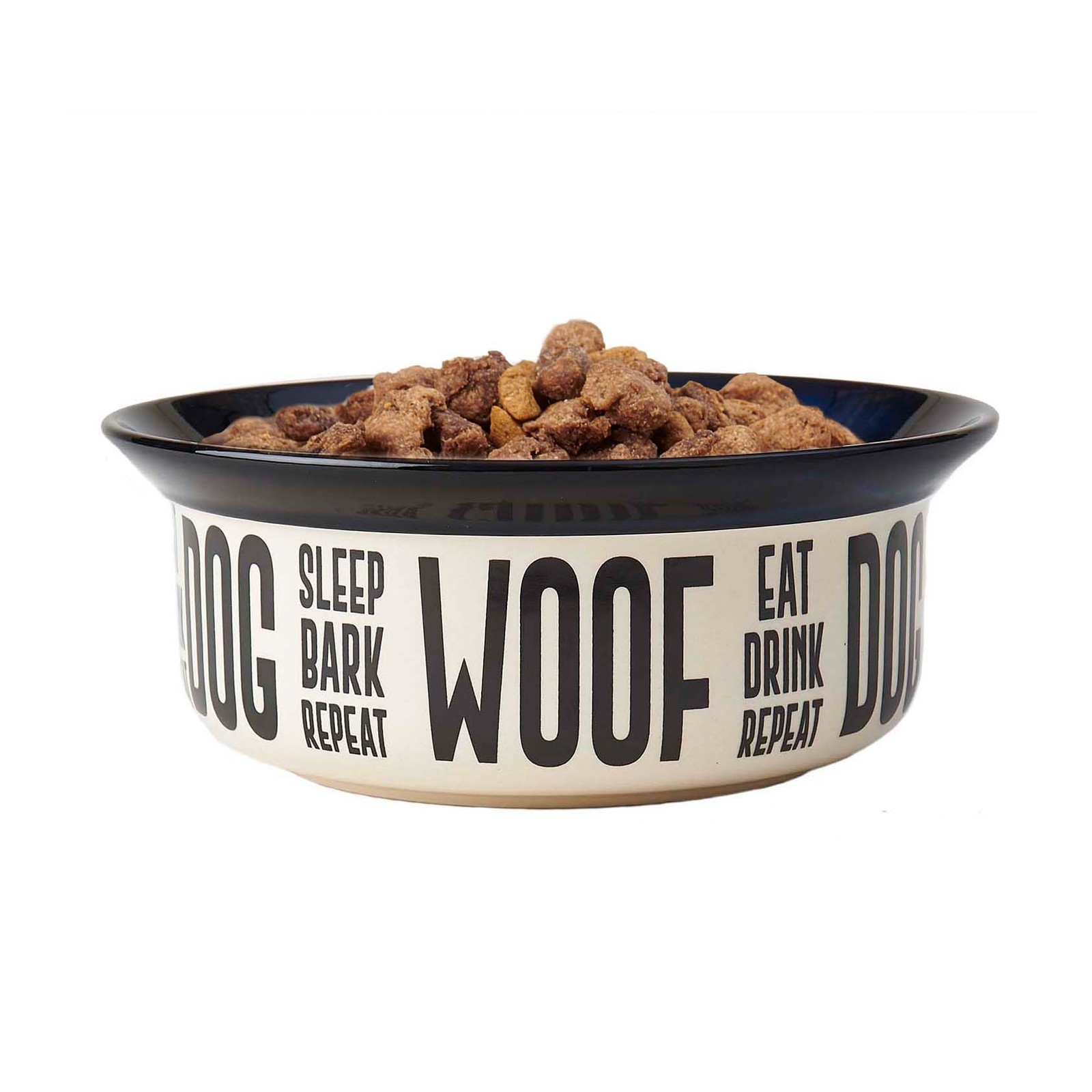 Dishwasher Safe Two-Tone Stoneware Dog Bowl 4-Cup for Medium and Large Pets