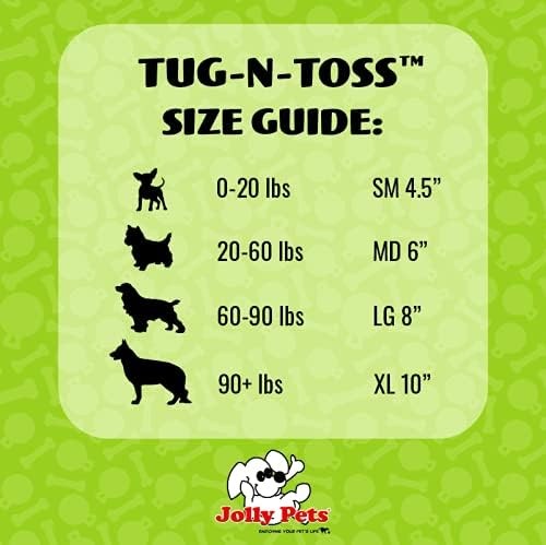 Jolly Pets Tug-N-Toss 10 inch Red Rubber Ball with Handle Chew Toy for Dogs