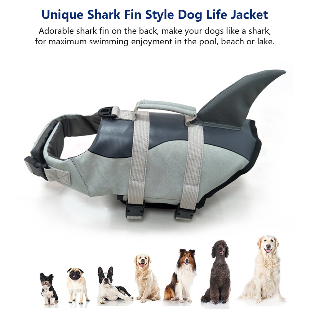 Pet Dog Life Jacket Puppy Swimming Float Safety Vest Adjustable w/ PULL Handle