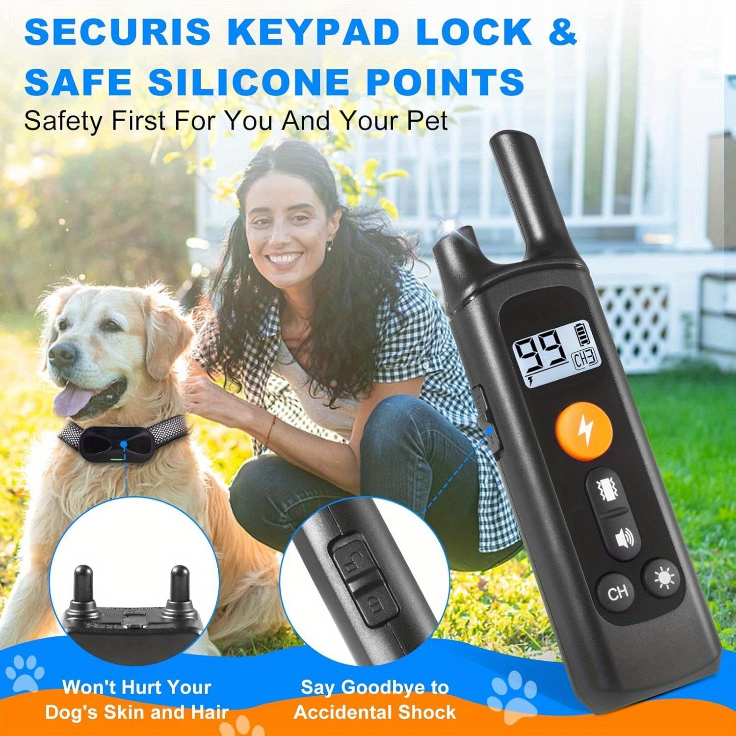 Dog Shock Collar & Remote 2600FT Dog Training Collar E-Collar Shock For 1 Dog