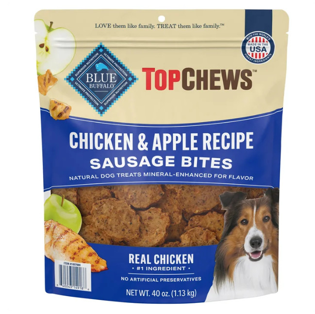 Top Chews Chicken & Apple 100% Natural Dog Treats – Soft / Grain-Free, 40 oz