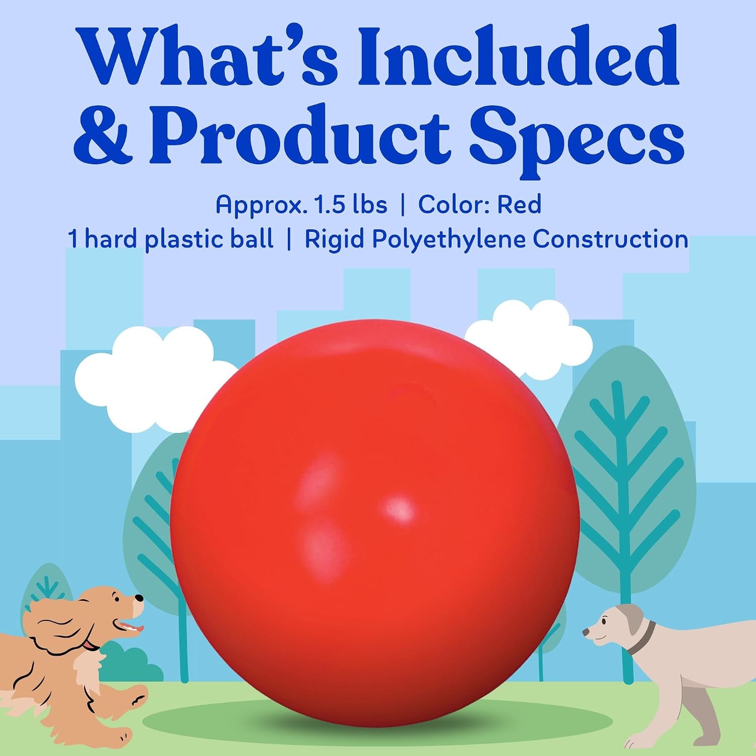 Virtually Indestructible Dog Ball – 10 Inch Hard Plastic Interactive Toy for