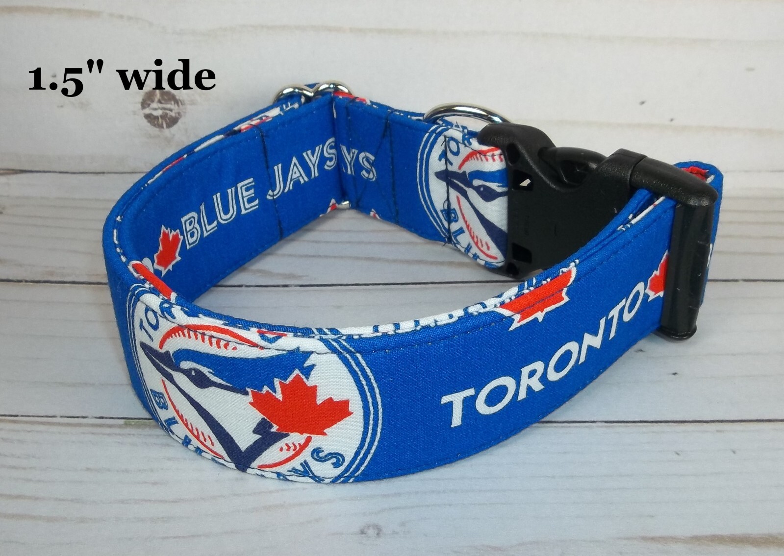Toronto Blue Jays MLB Terri’s Dog Collar handmade adjustable fabric gameday