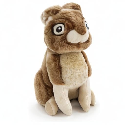 goDog Wildlife Rabbit Squeaky Plush Dog Toy, Chew Guard Technology – Brown,
