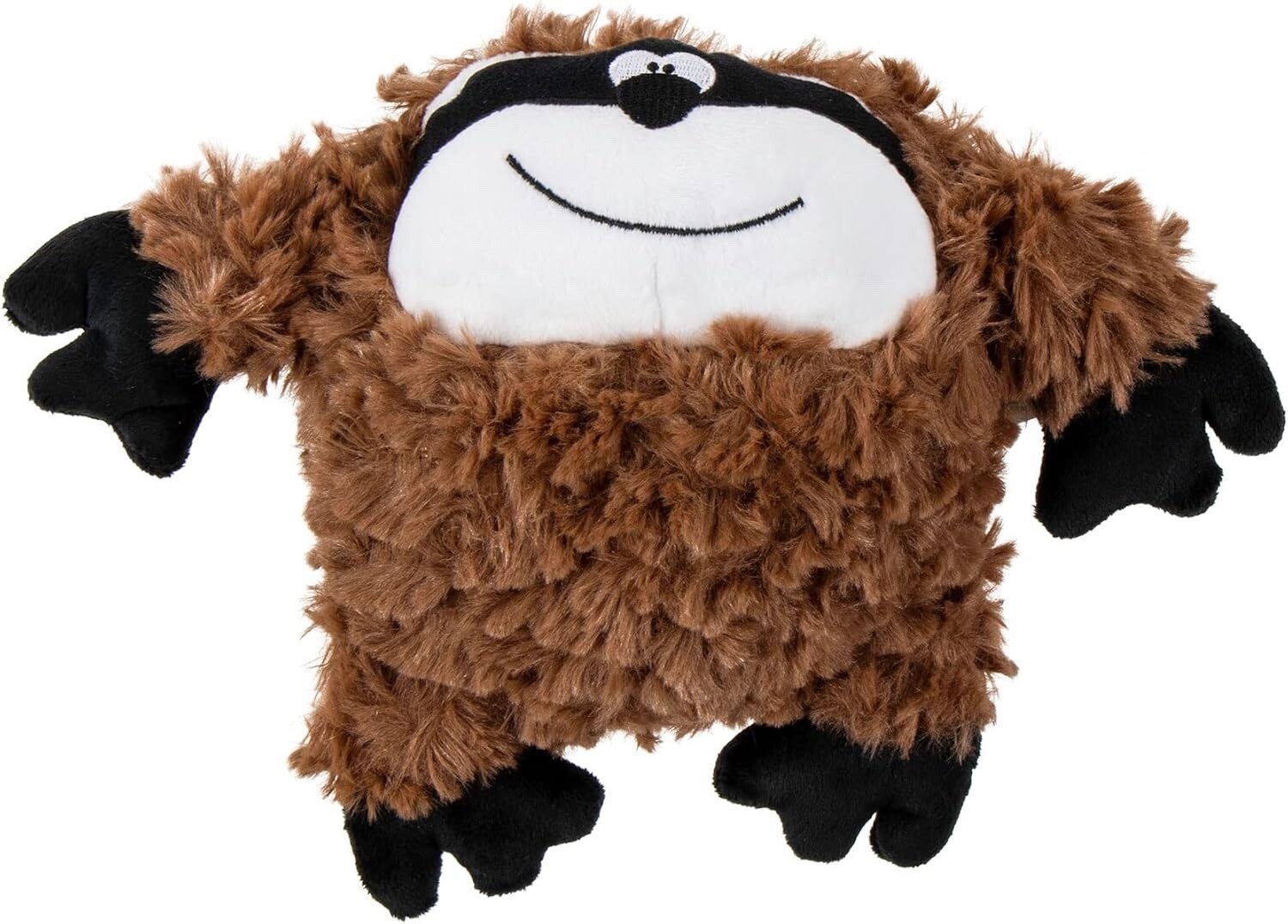 goDog PlayClean Sloth Squeaky Plush Dog Toy with Odor-Sloth (Brown)