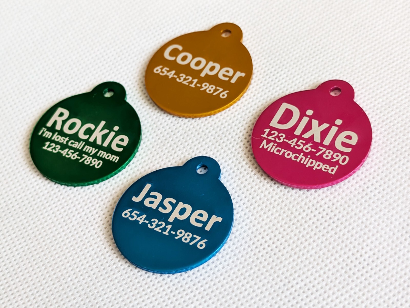 Custom Engraved Personalized Dog Pet tags Double Side Round ID Dog Cat Tag
