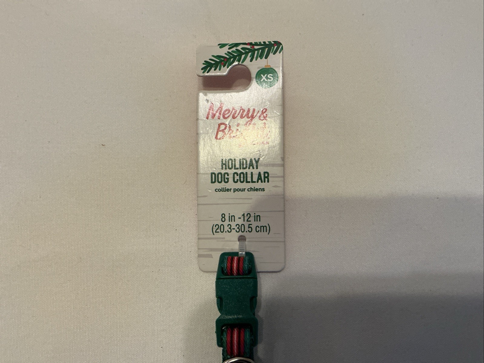 Merry & Bright Holiday Dog Collar Plaid Xtra Small NWT