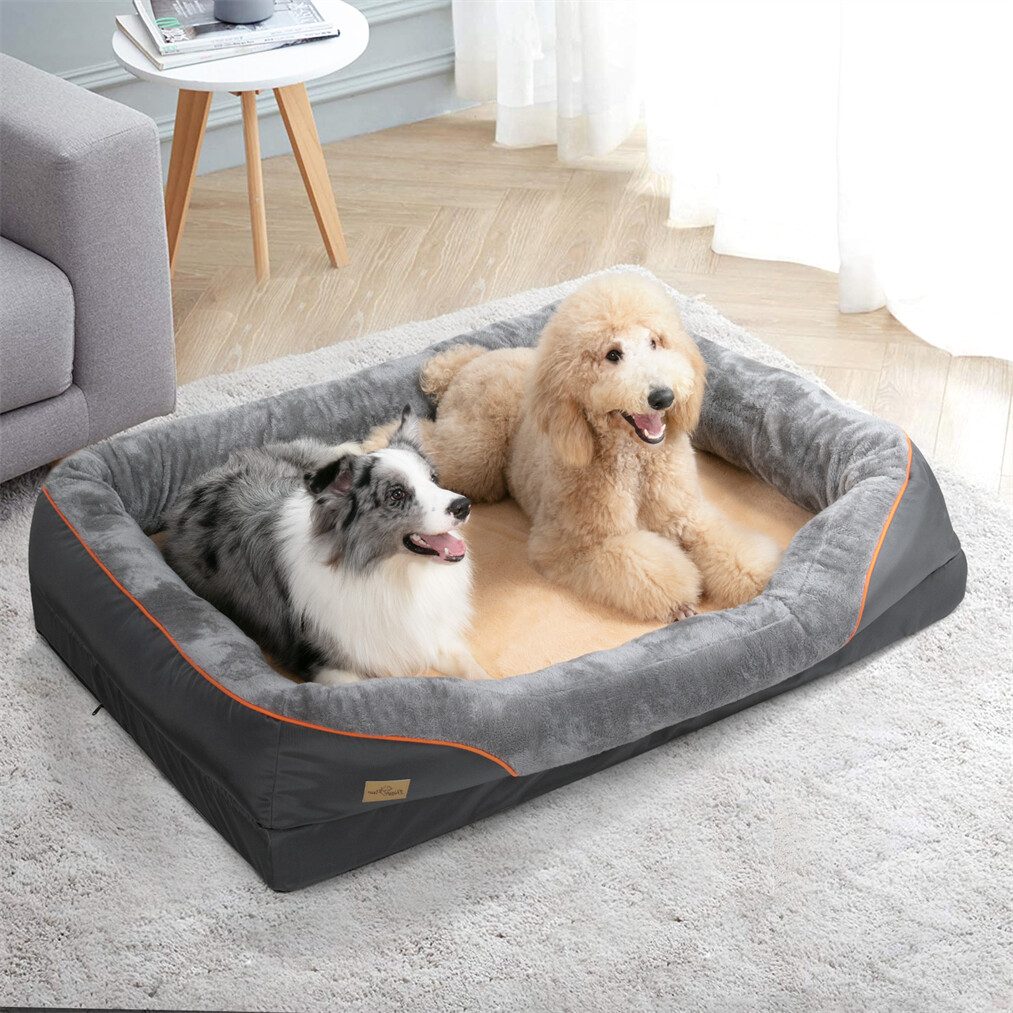 XXXL-M Large Comfy Calming Dog Bed Pets Cat Puppy Cushion Raised Bed Waterproof