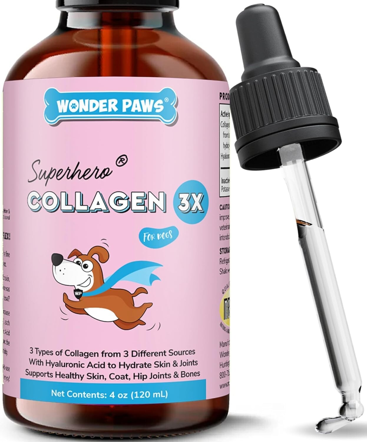 Premium Collagen for Dogs – Liquid Collagen for Dogs with Hyaluronic Acid – 4 oz