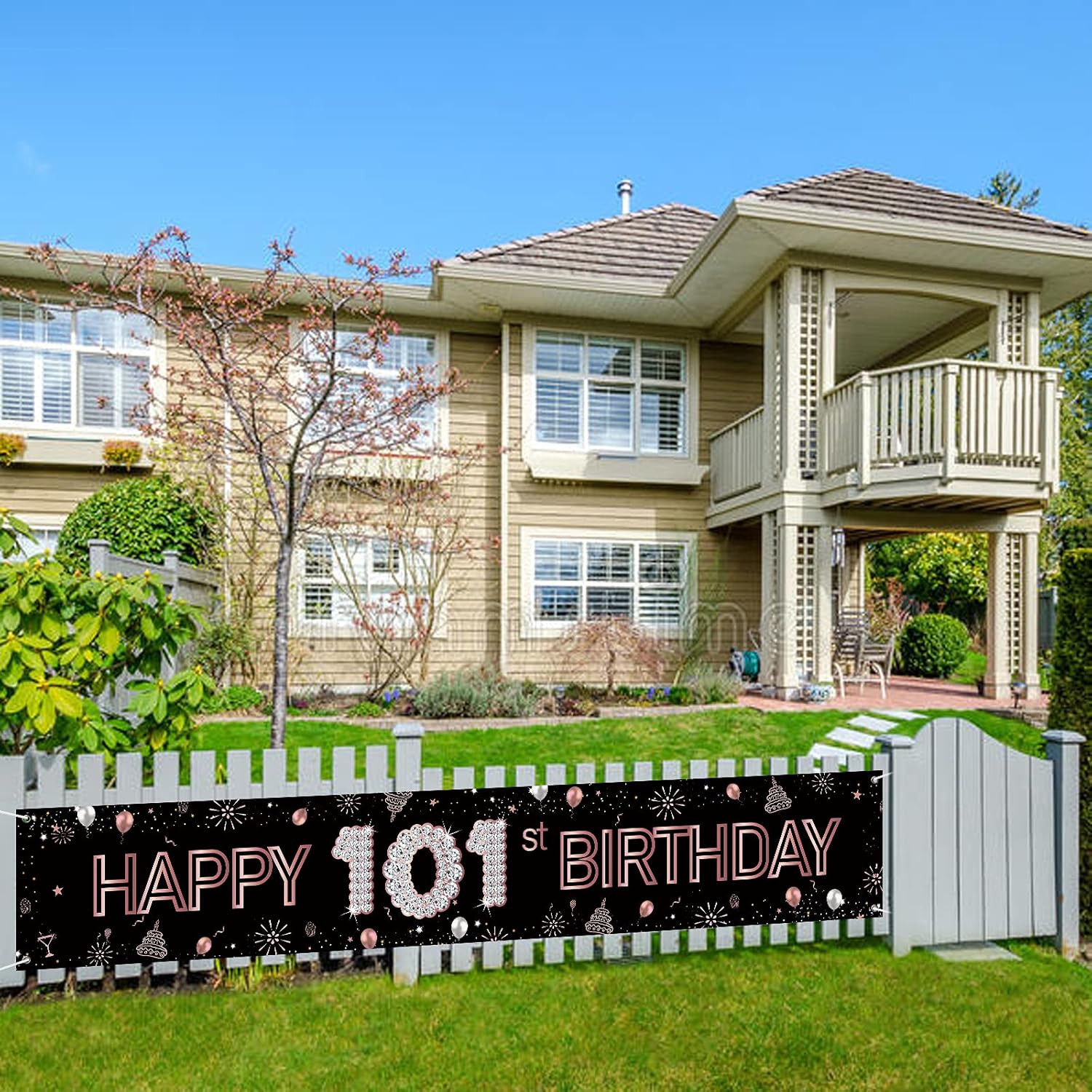 Large Happy 101st Birthday Banner / 101st Birthay Decorations Banner/Number 101s