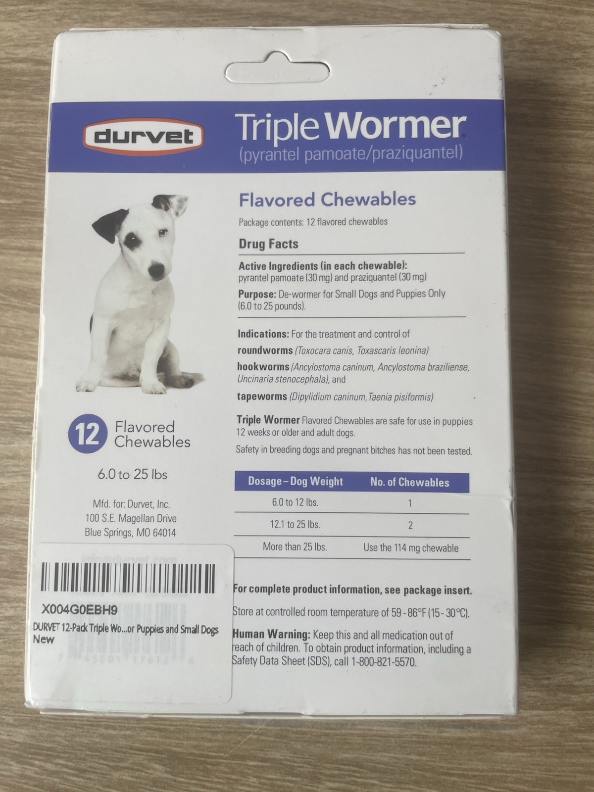 dewormer for small dogs 6lbs- 25lbs