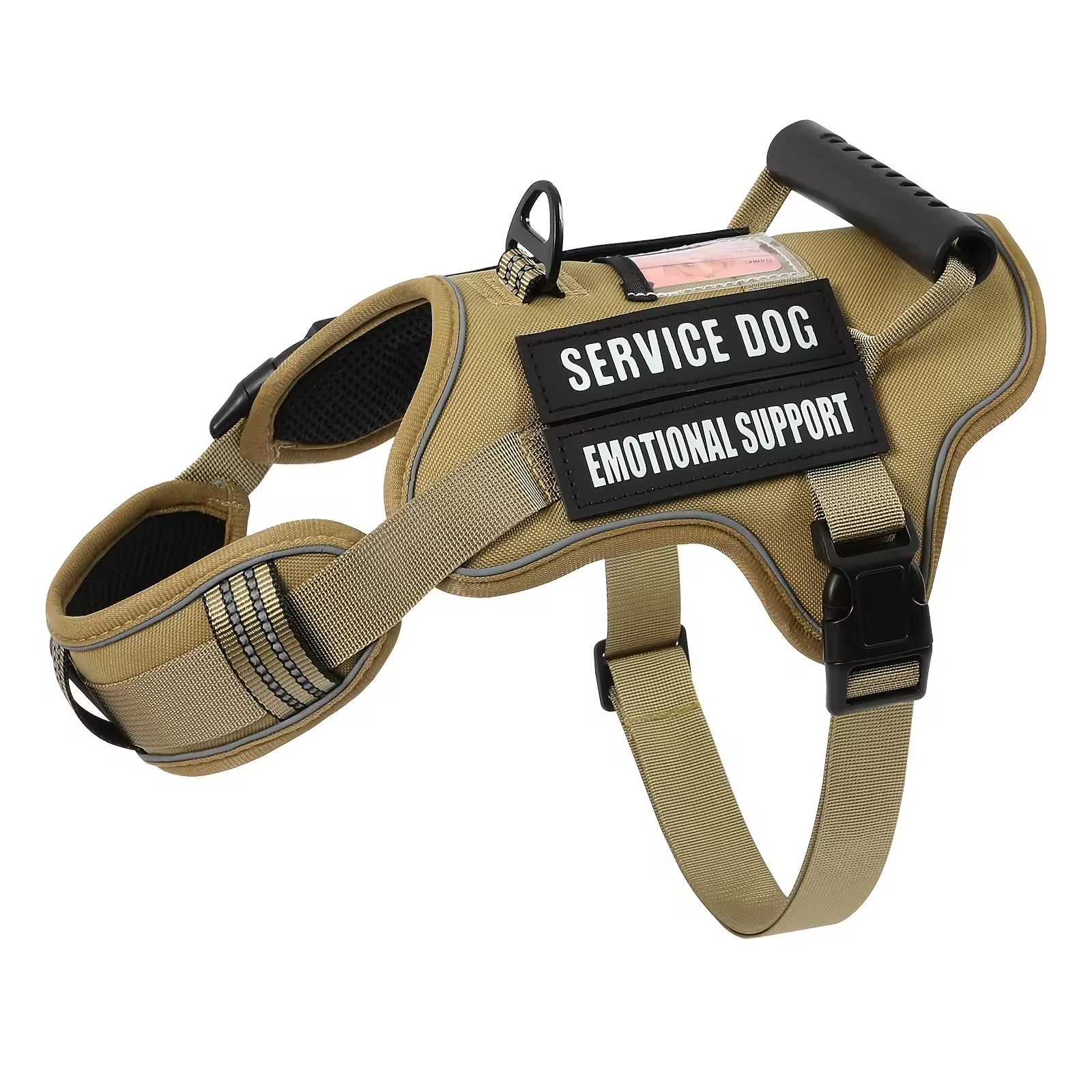 Tactical Service Dog Harness No-Pull Reflective Military Vest With Handle Black