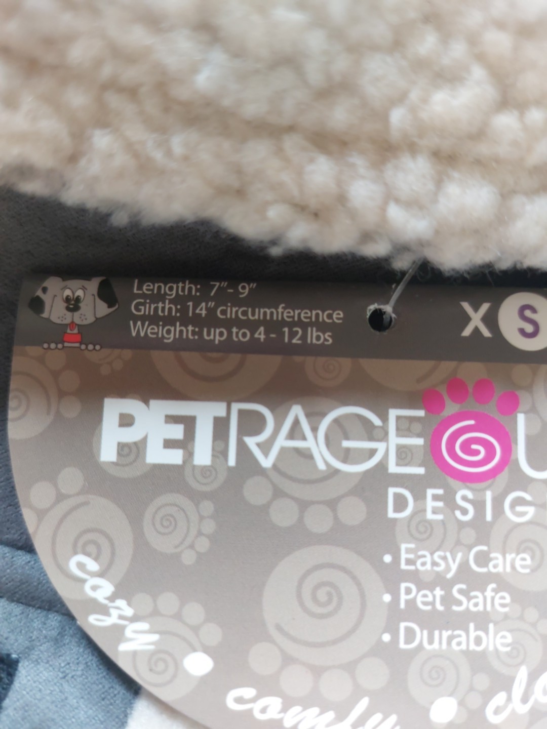 PetRageous Designs XSmall Soft Faux Fur Lined Coat 100% Polyester 7″ to 9″ Dogs