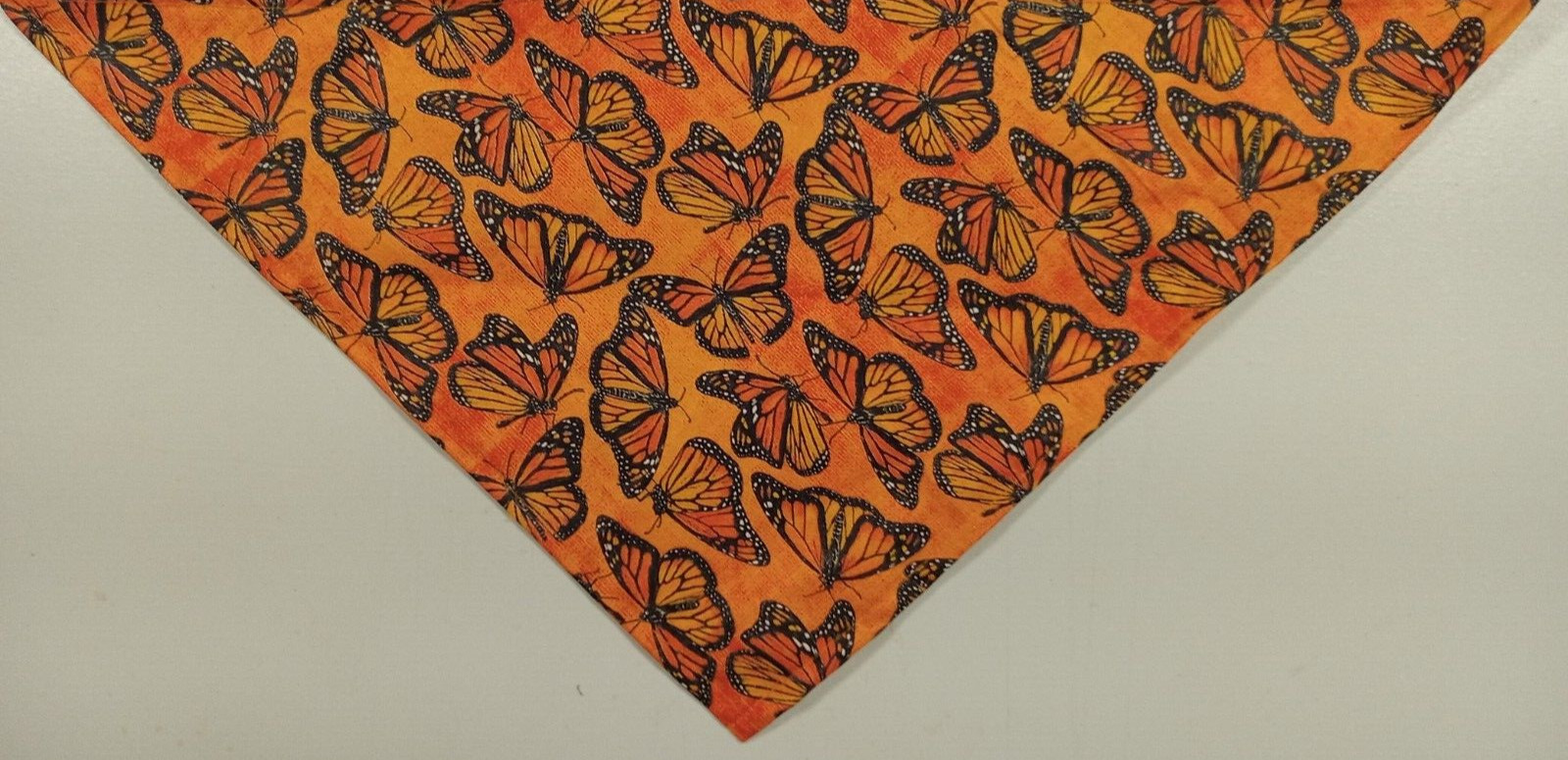 Dog Bandana/Scarf, Tie On, Monarch, Butterflies, Orange, S, M, L
