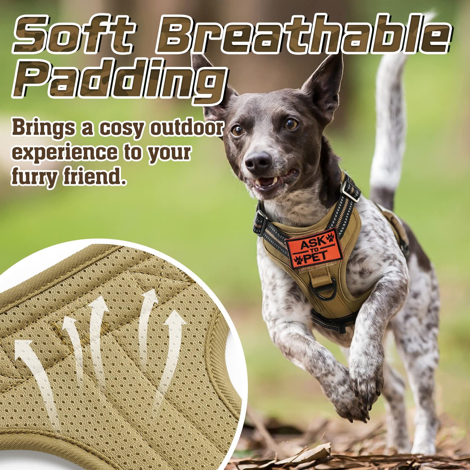 Tactical Dog Harness No Pull Military Adjustable Control Reflective S M L XL