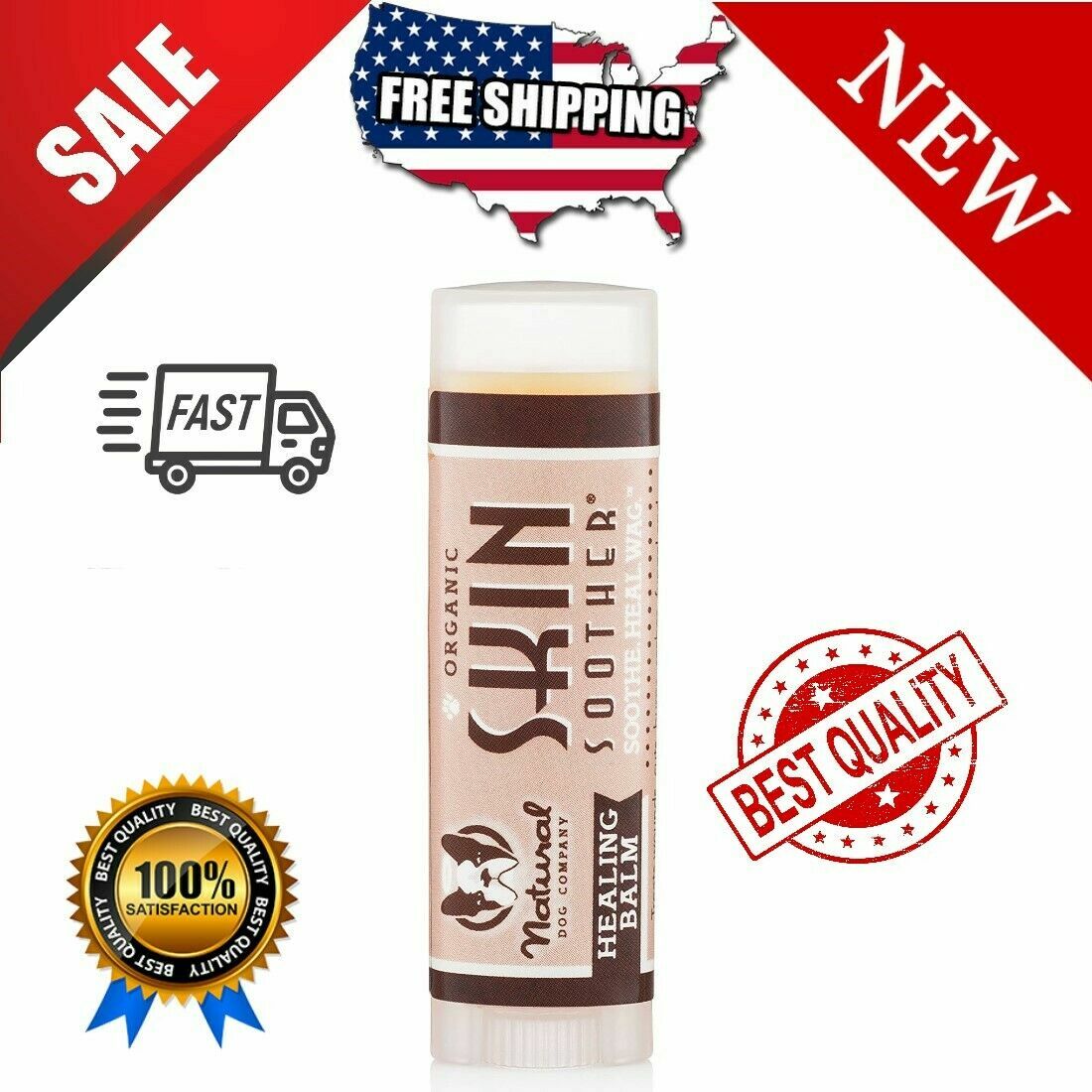 Natural Dog Company Skin Soother All Natural Healing Balm Dogs Relieves NEW