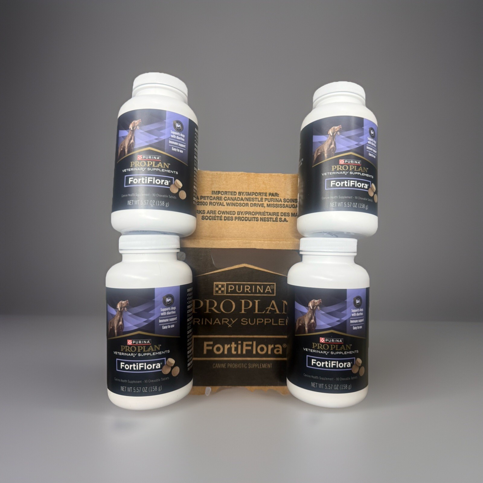 4x Purina Pro Plan FortiFlora Probiotic Supplements Dog 90 Chewable Tablets 9/26