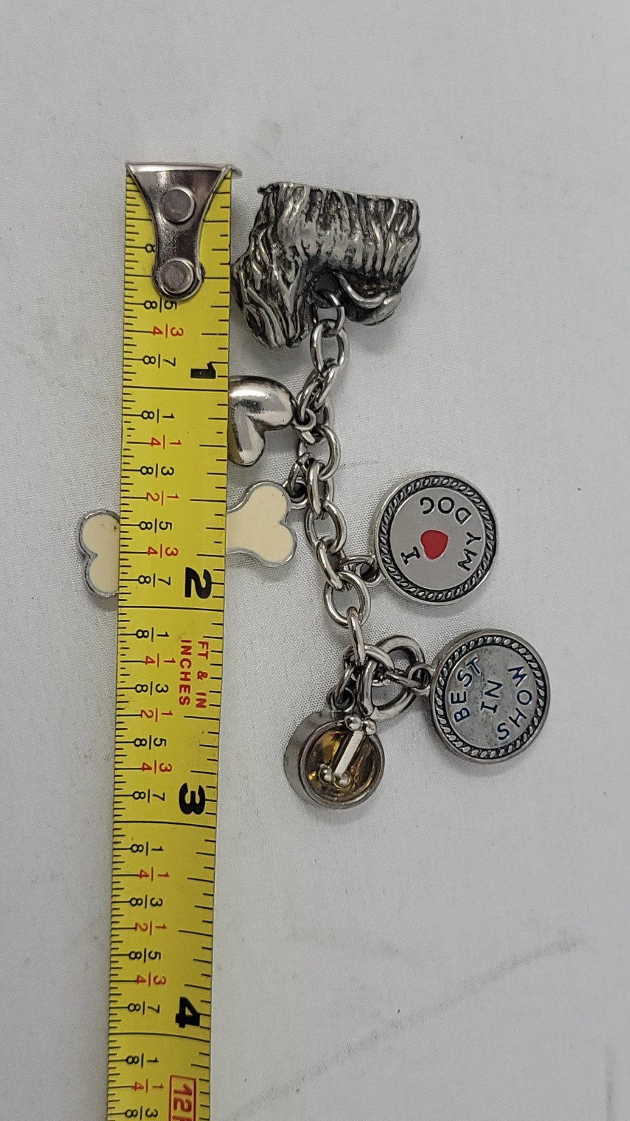 Dog Charm Key Chain, Bone, Best in Show, Dog Bowl Love My Dog Shih Tzu Preowned.