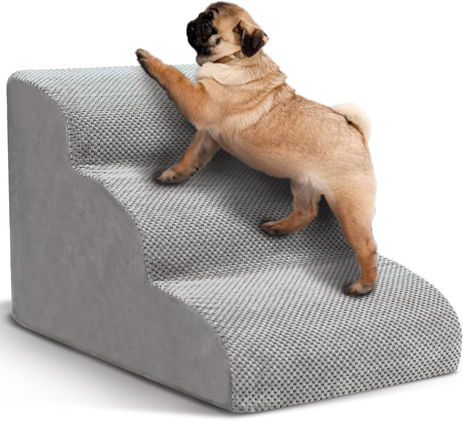 3 Step Stairs for Sofa & Chair NonSlip Sturdy Pet Steps Dogs Cats GREY