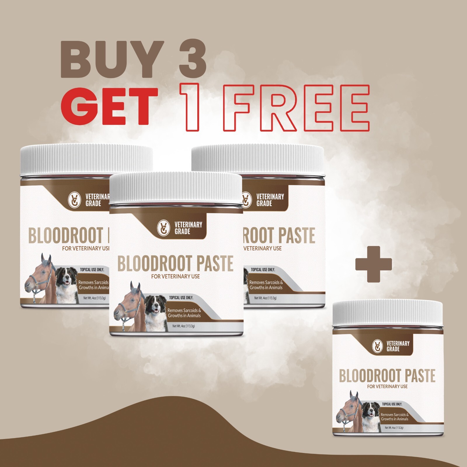 Handmade Bloodroot Paste for Equine Sarcoid-Removal | (4oz) Buy 3 Get 1 Free