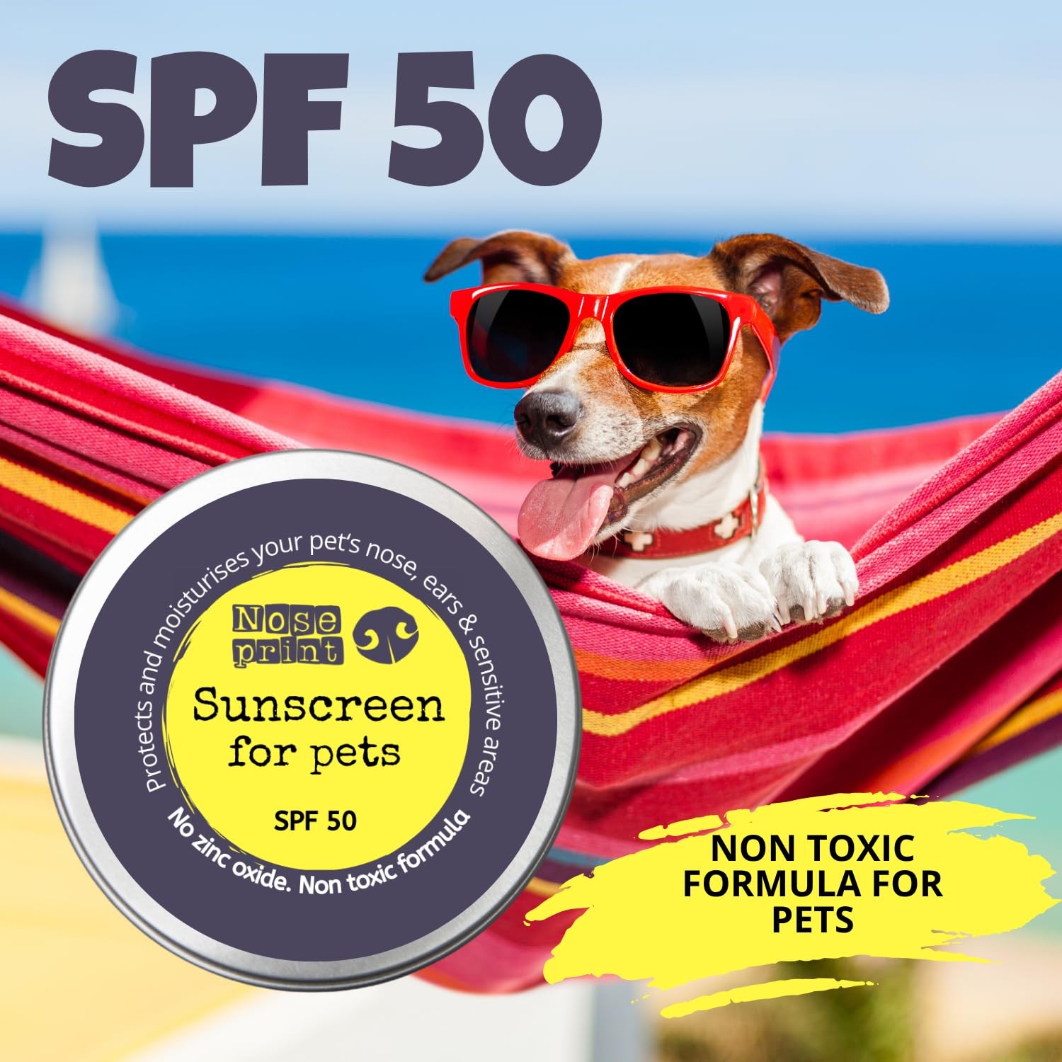 Noseprint Pet Sunscreen Balm, SPF 50, 15ml Tester, Zinc Oxide Free, white