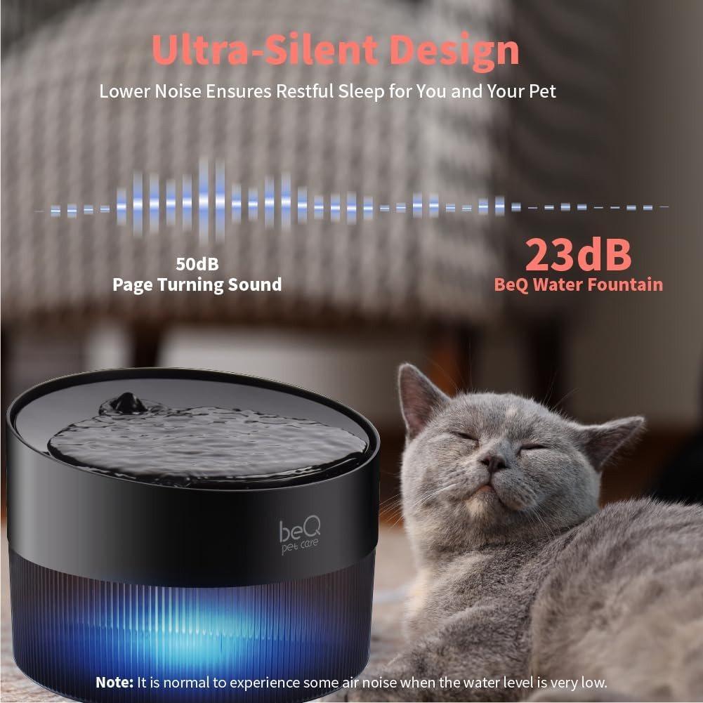 Cat Water Fountain Ultra Quiet 2.5L BPA Free Pet Dispenser Filter Large Capacity