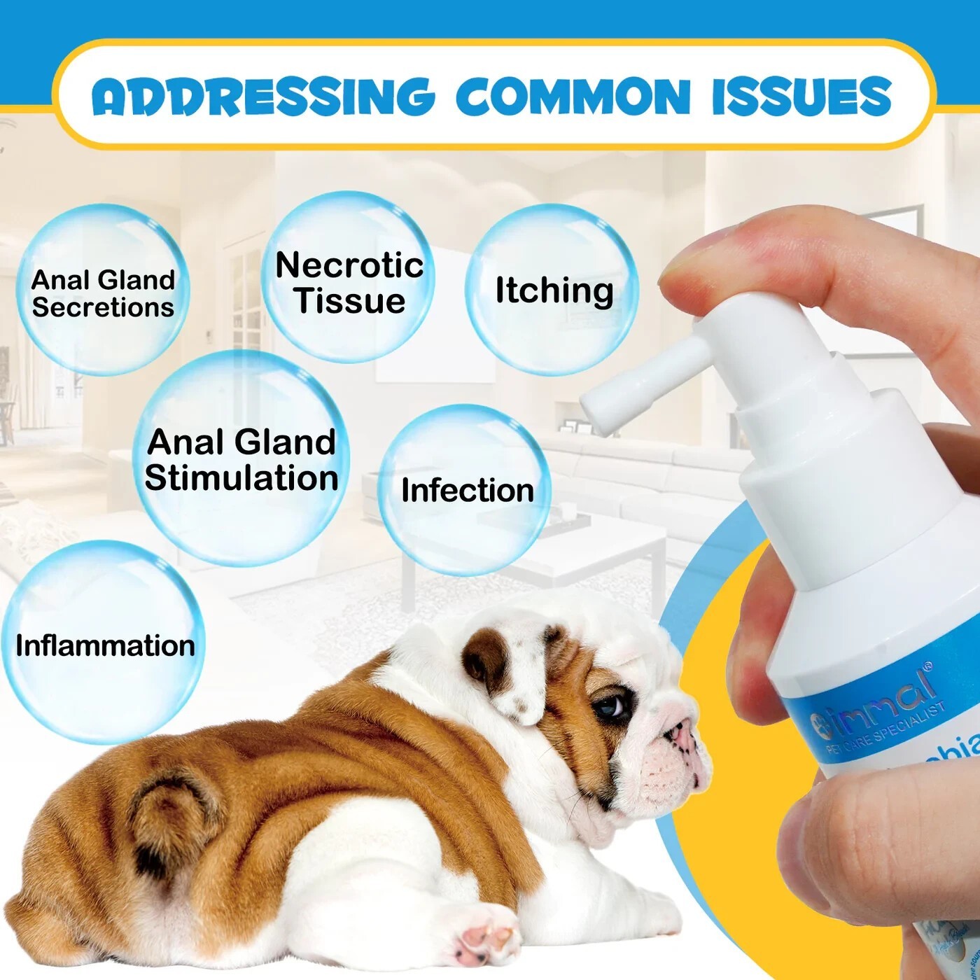 Dog Anal Gland Fast Pain Relieves & Soothes Itching, Anti-Itch Spray for Dogs