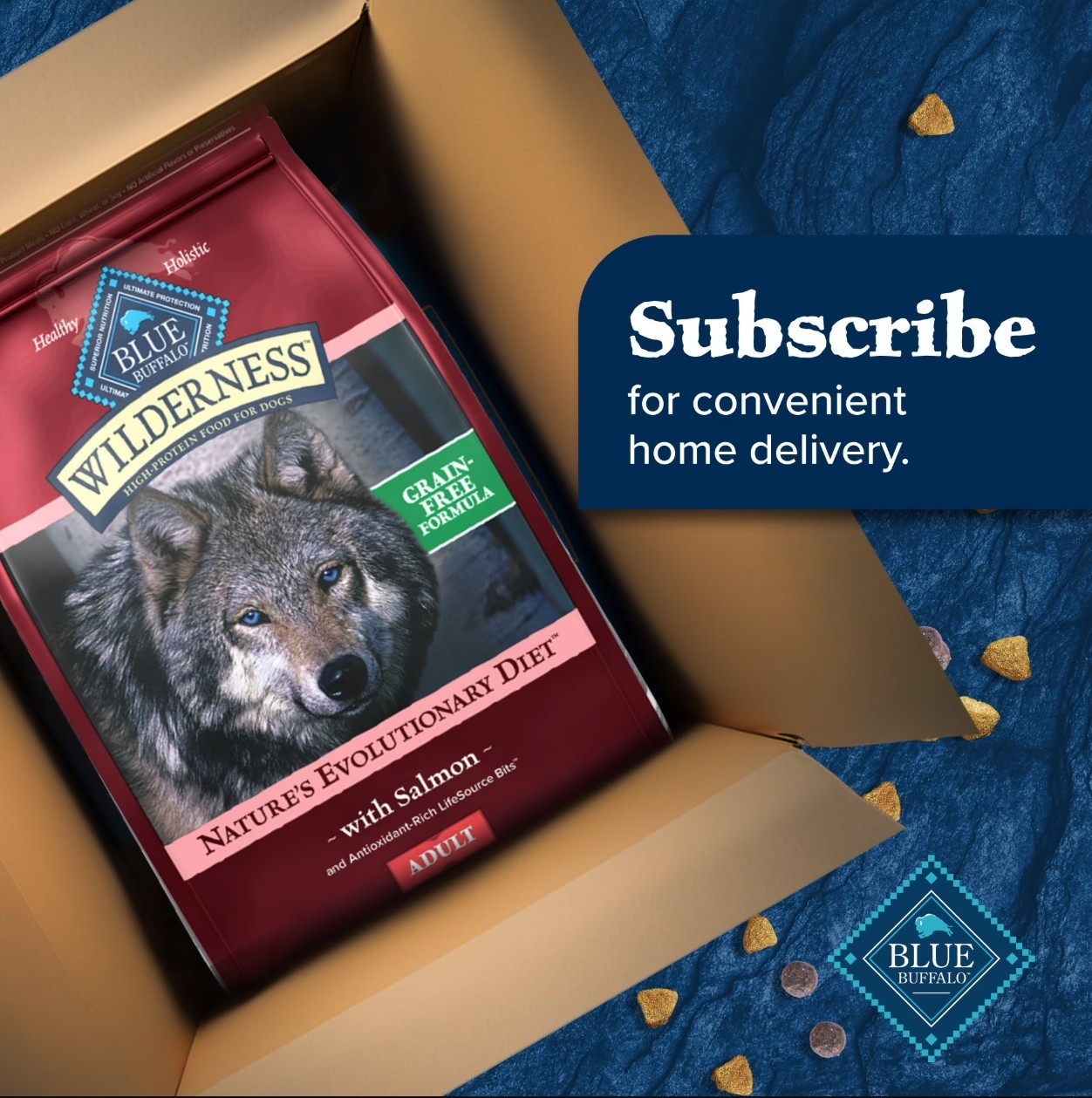 Blue Buffalo Wilderness Adult High-Protein Dry Dog Food Salmon Recipe, 13-lb Bag