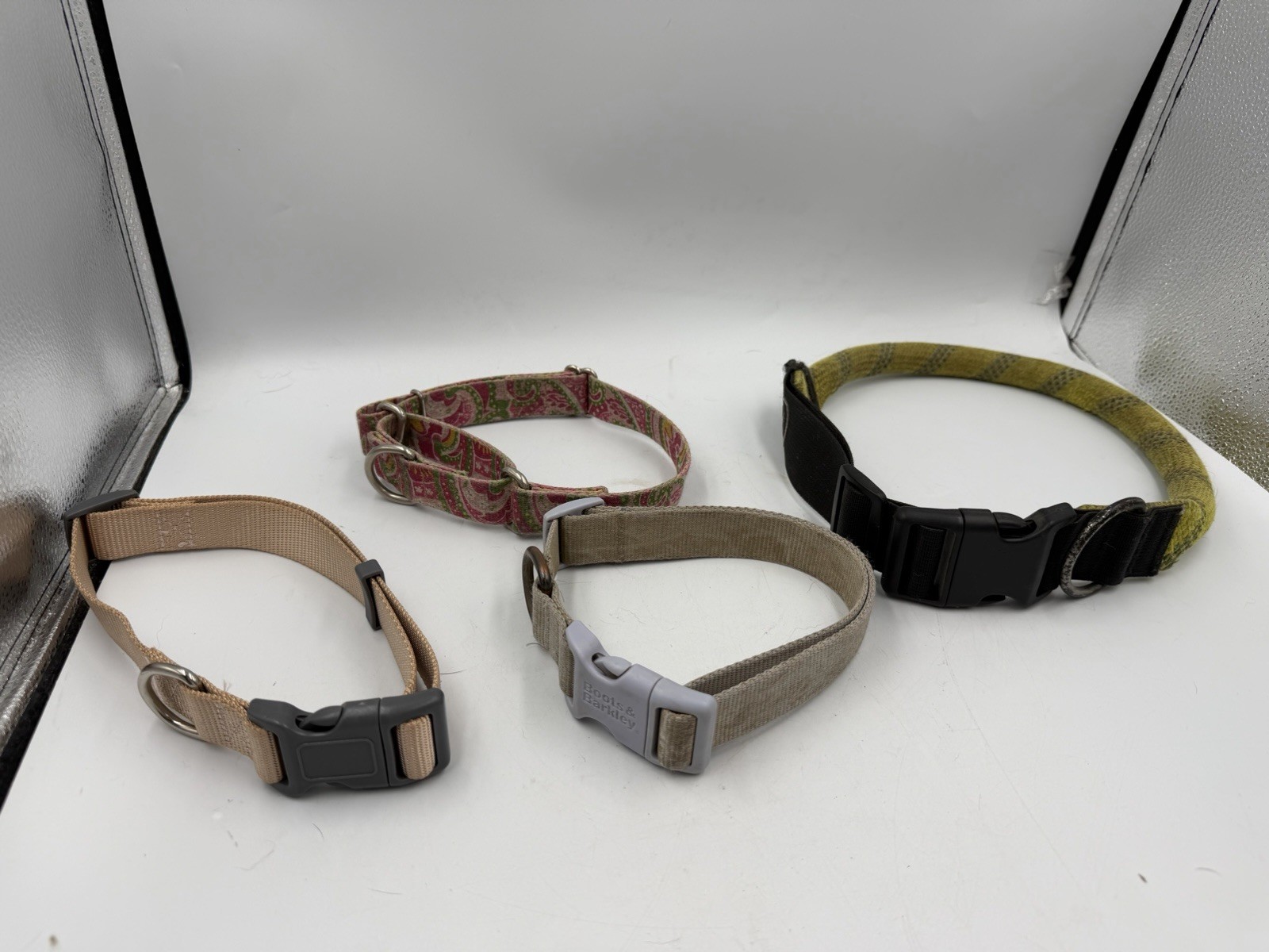 Lot Of 4 Used M/L/XL Dog Collars Training Etc – 1 Martingale