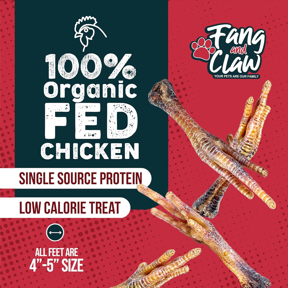Natural Chicken Feet for Dogs Treats 75 Count Pack Single Ingredient All Natural