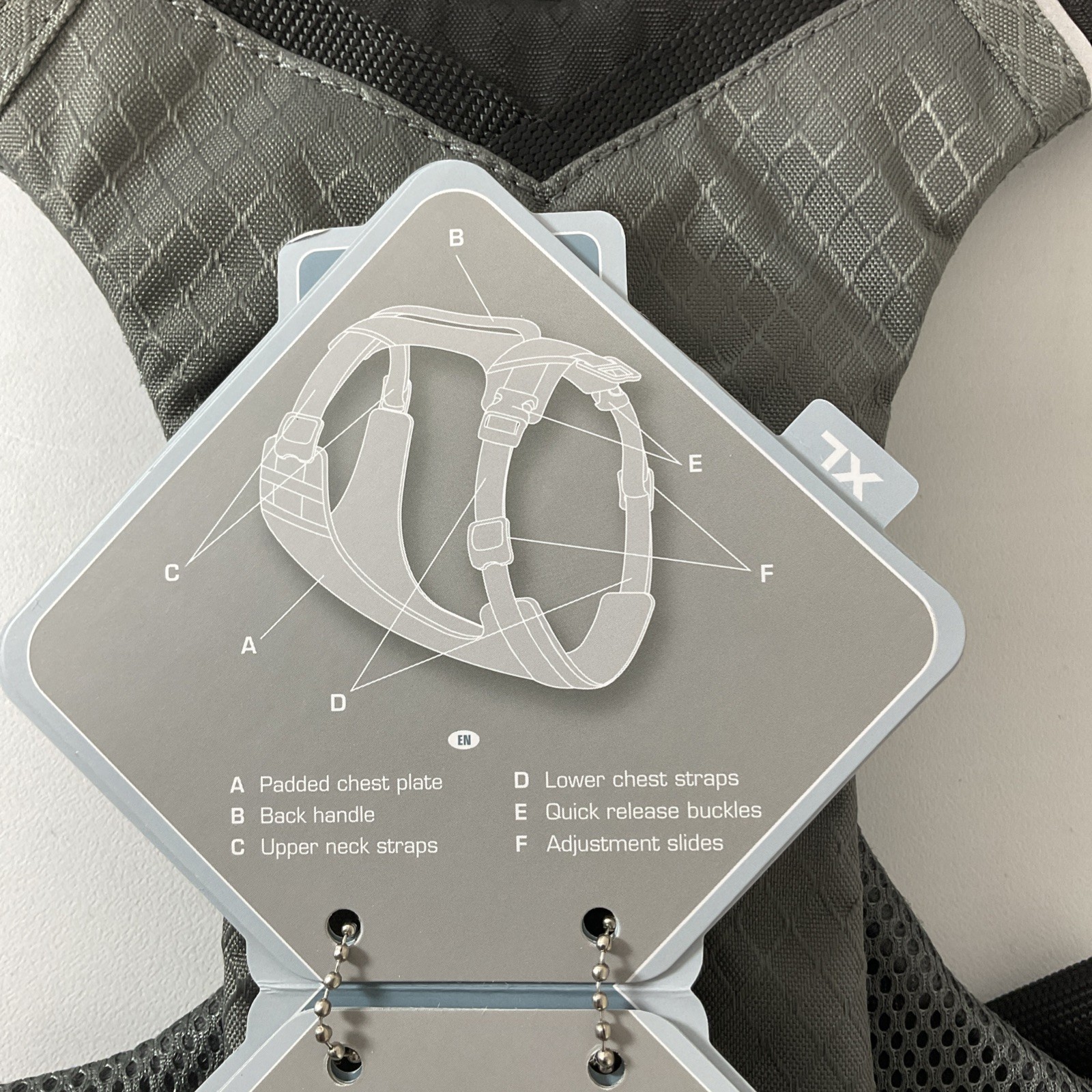 Kurgo Journey Air Dog Harness – Black & Grey – Size Extra Large – Brand New