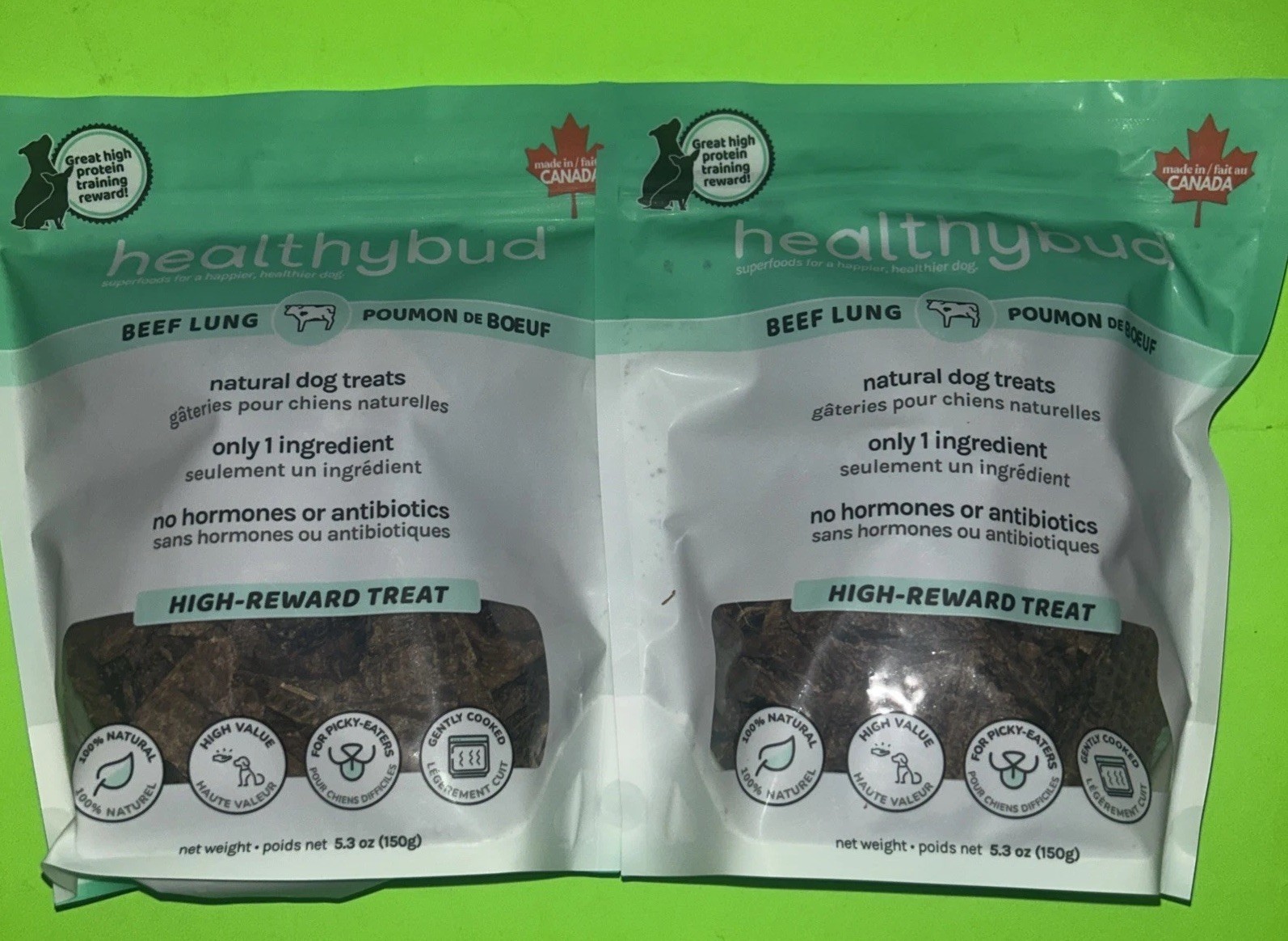 Lot 2 Healthybud Beef Lung Natural Dog Treats