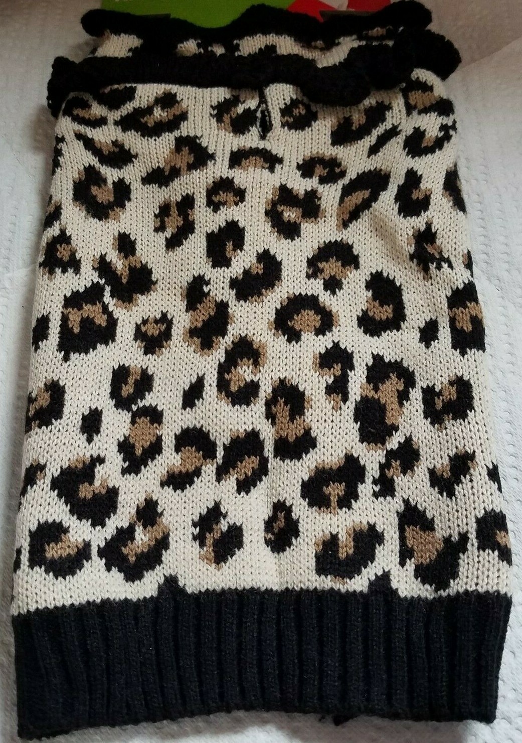 Vibrant Life CHEETHA LEOPARD PRINT DOG SWEATER Size MEDIUM 20-50 lb Knit Ruffles