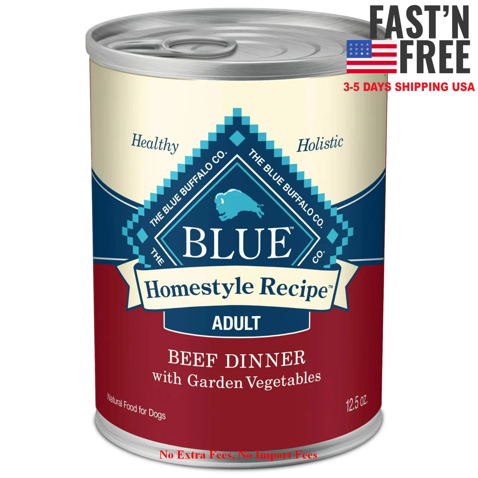 (12 pack) Blue Buffalo Homestyle Recipe Adult Wet Dog Food, Beef Dinner, 12.5-oz