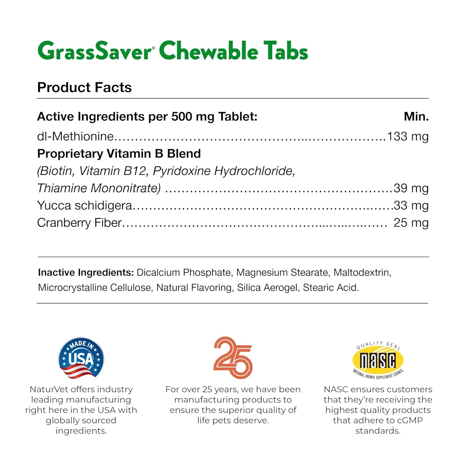 NaturVet GrassSaver For Dogs Get Rid of Yellow Lawn Spots 250 Chewable Tablets