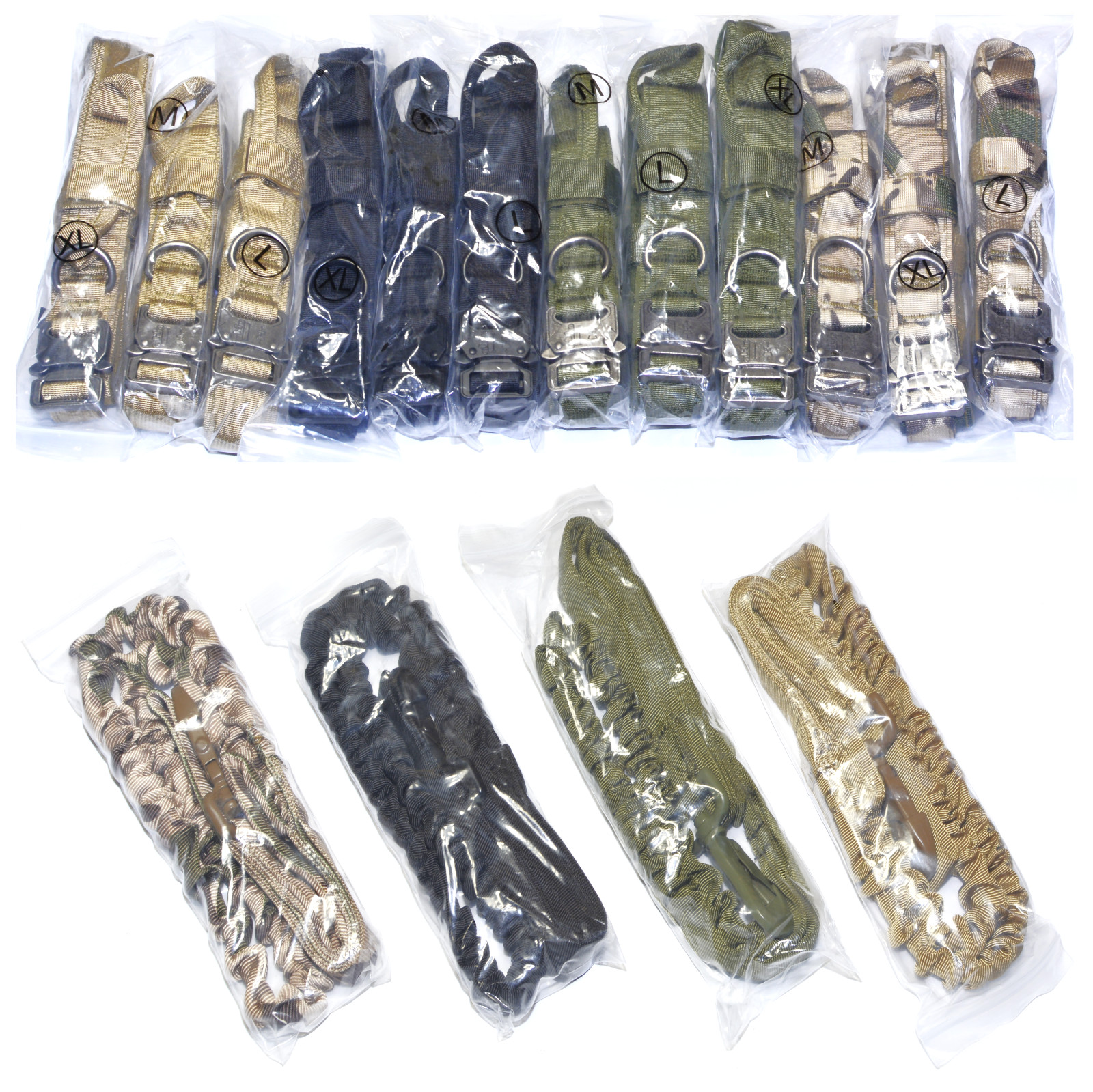 Dog Leash Collar Heavy Duty K9 Tactical Training Pet Metal Buckle Kit Set M L XL