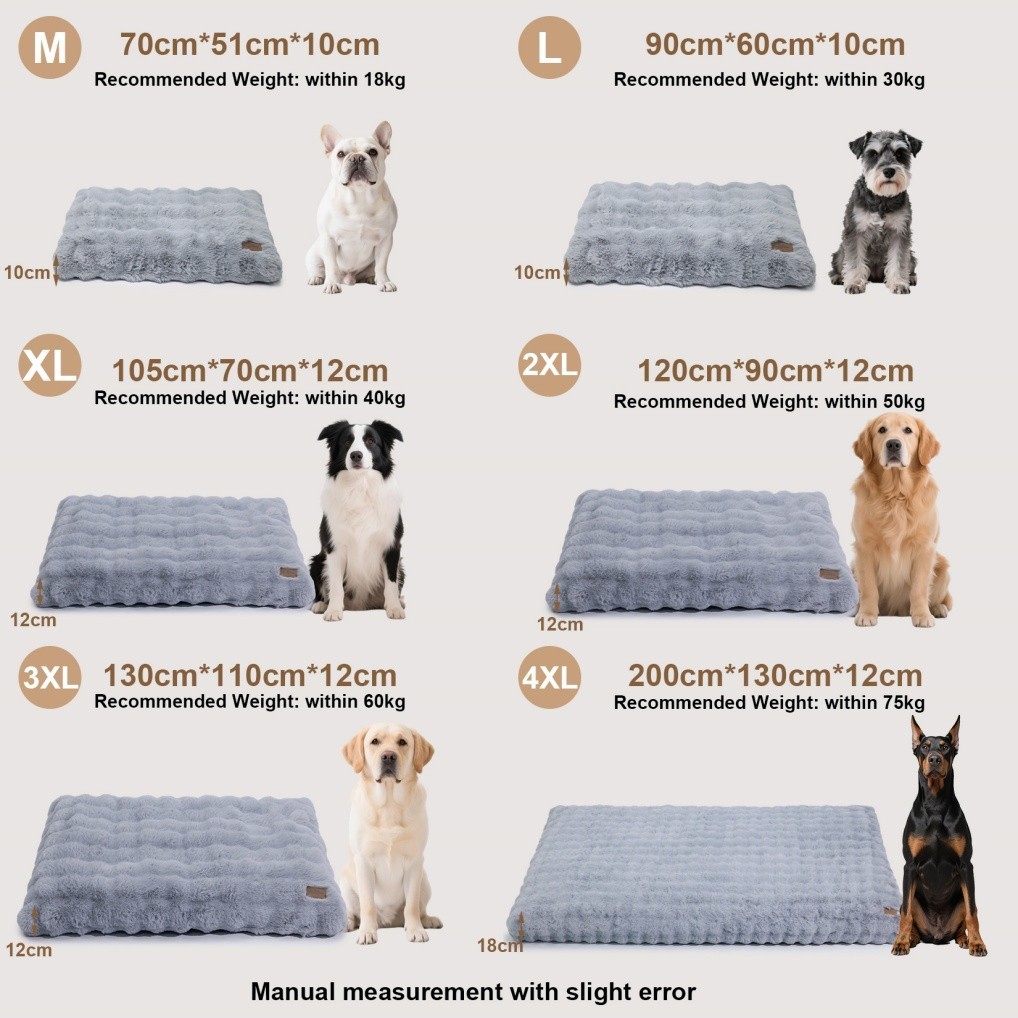 BingoPaw M L XL XXL XXXL XXXXL Dog Bed Soft Plush Anti Anxiety Pet Beds Washable