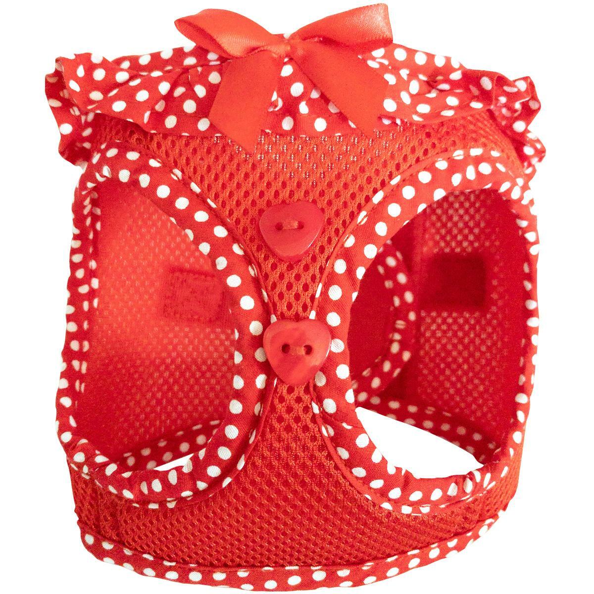American River Red & White Polka Dots Choke-Free Dog Harness Sizes XXS to 3XL