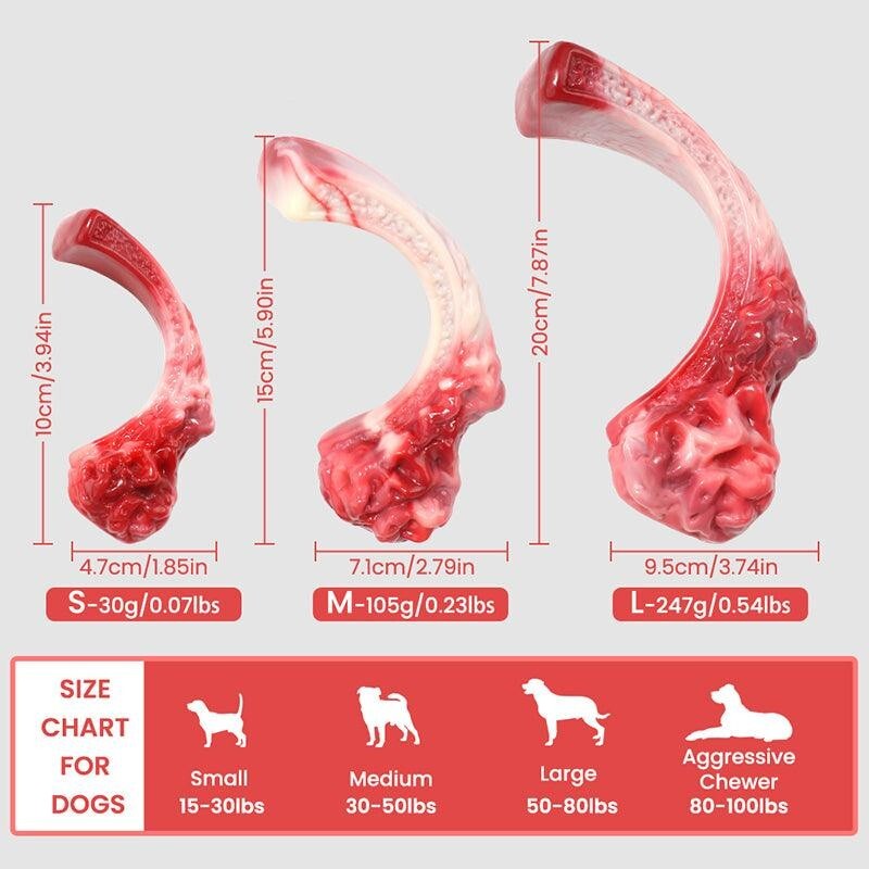 Dog Pet Chew Toys for Aggressive Chewers, Tough Durable Nylon Tomahawk Bone