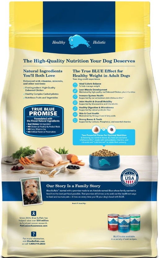 Blue Buffalo Life Protection Formula Adult Healthy Weight Dry Dog Food, 30 lb