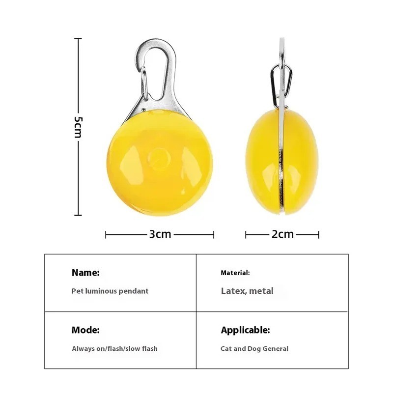 2pcs LED Luminous Dog Cat Collar Glow Necklace Night Safety Pet Random Color Set