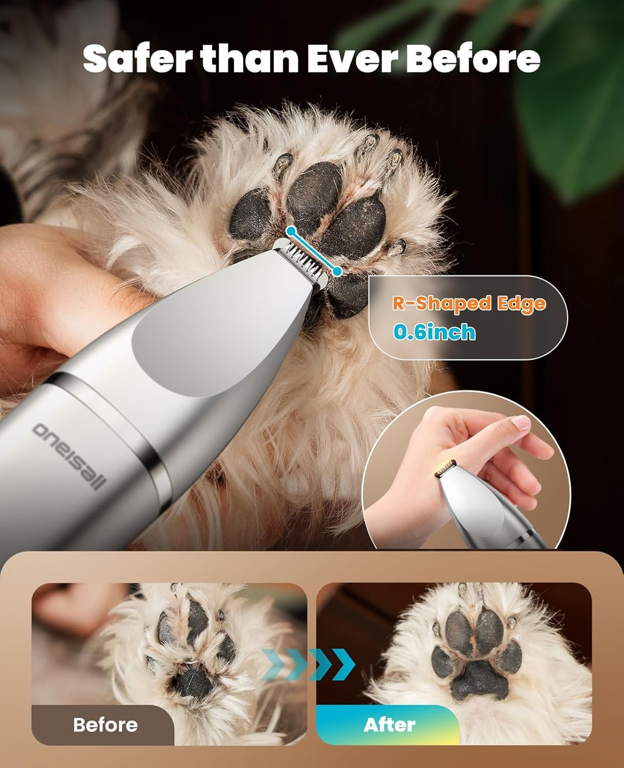 4 in 1 Dog Grooming Kit with LCD Display, Dog Hair Trimmer for Paw Nail