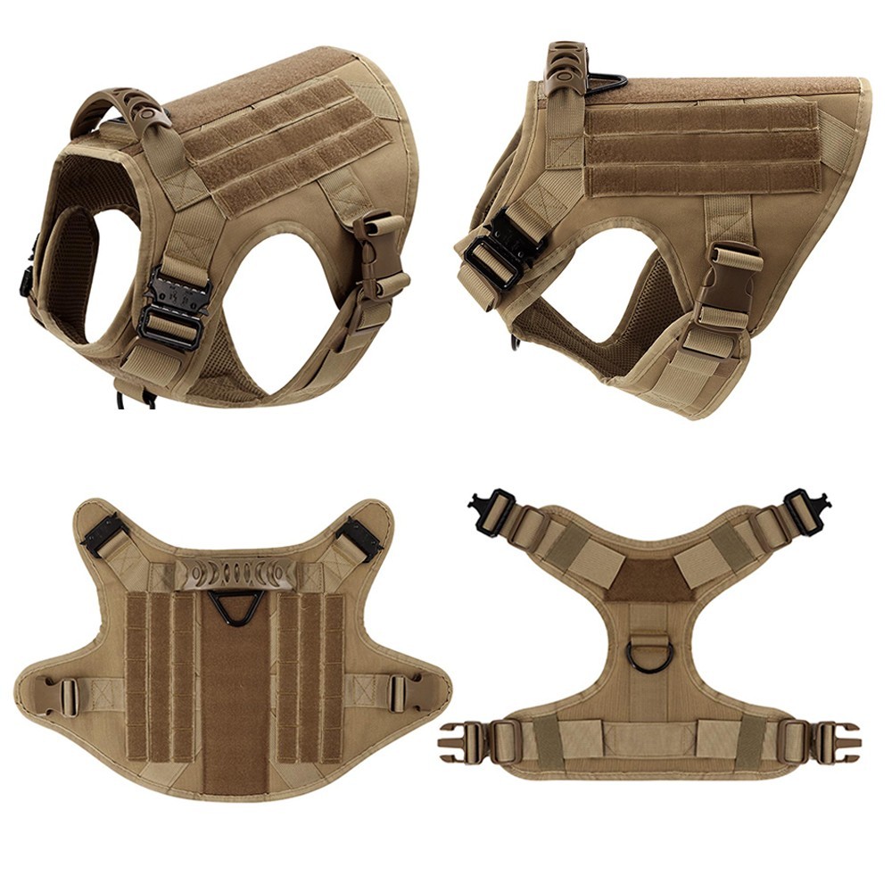 Tactical Training Dog Vest Dog Collar and Dog Leash Set with 12 patches