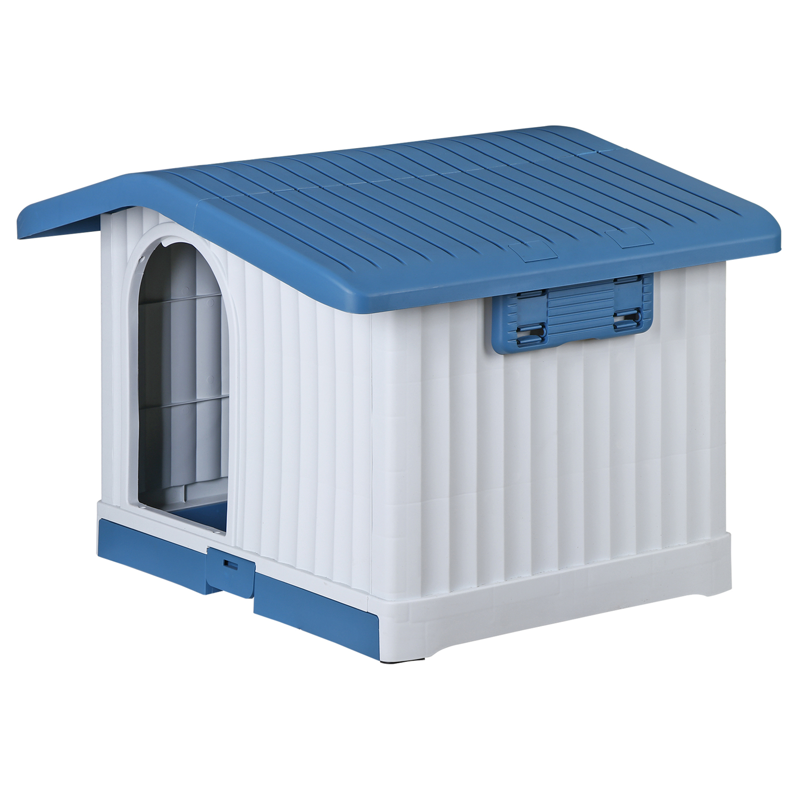 Large Plastic Dog House Indoor Outdoor Dog Kennel Waterproof Puppy Shelter Blue