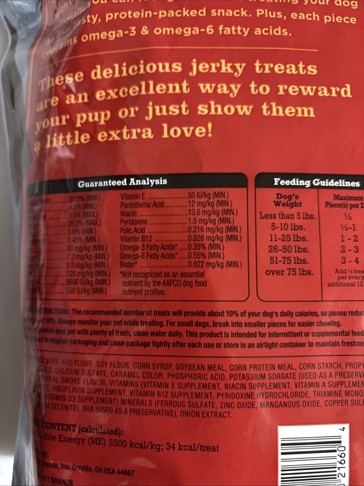 Real Beef Jerky Treats Dog Snacks 60 oz 3.75 LB Produced Made in USA